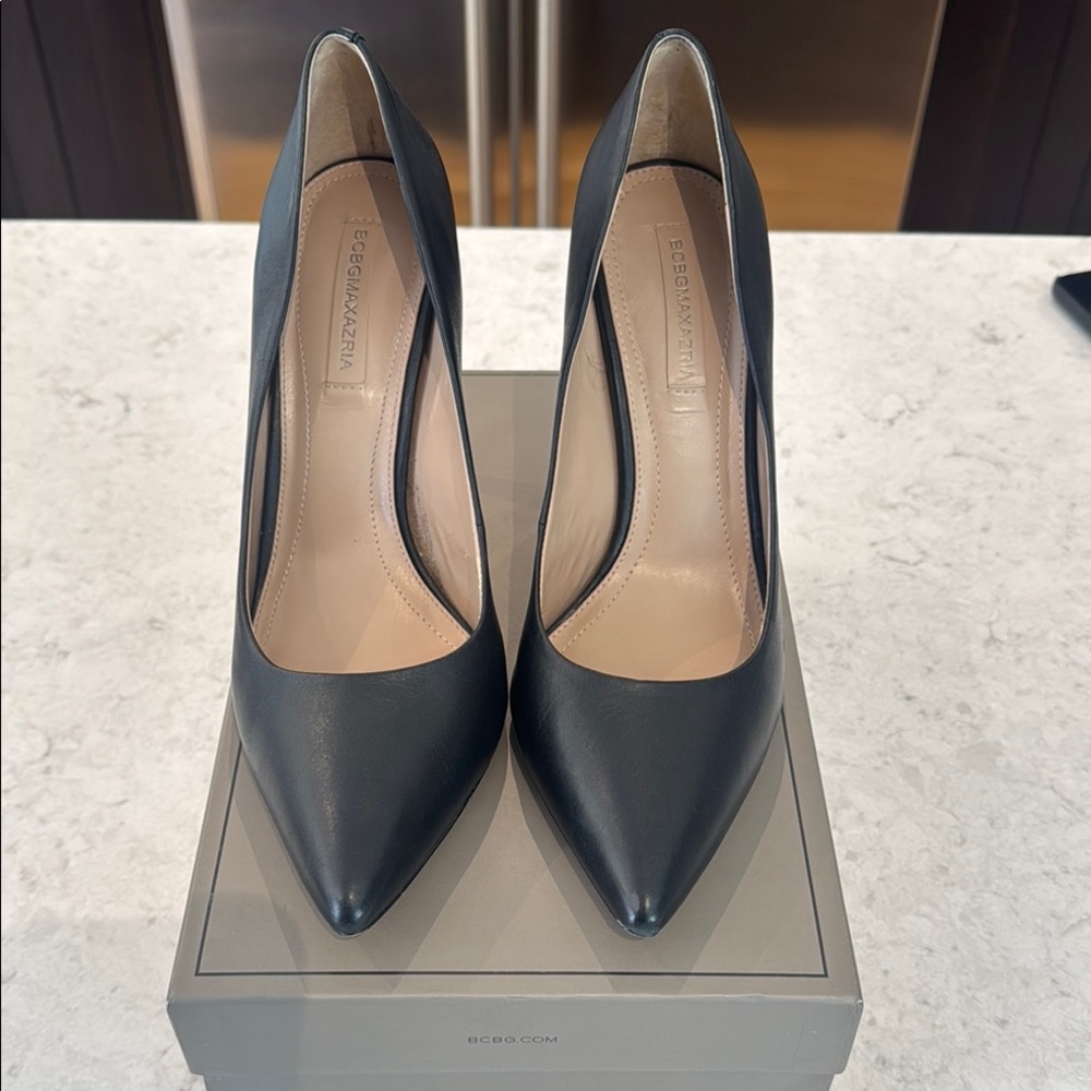 BCBGMaxAzria Black Leather Women's Heels